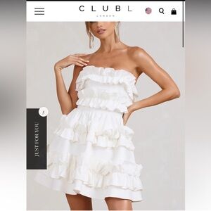 Club L London White Rosette Mini Dress